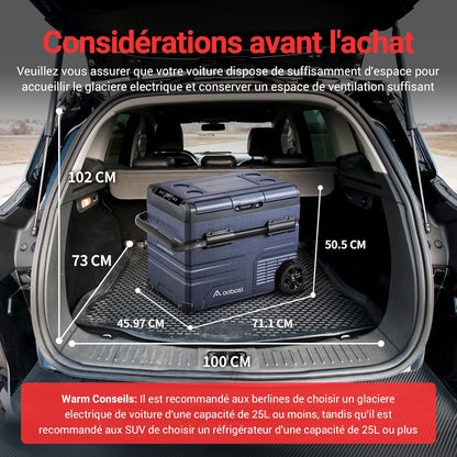 115L Glaciere Electrique Double Zone,Glaciere a Compression WiFi APP,12 V/24 V et 100-240 V Frigo Camping,-20 ℃ à 20 ℃,pour Voiture,Camion,Bateau,Camping,Car,Caravanes,Voyageant,Maison