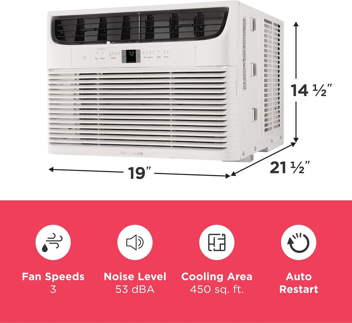2026 Climatiseur de Fenêtre Frigidaire 5 000 BTU – Refroidissement Efficace jusqu’à 23 m², Fonctionnement Silencieux, Commande Facile
