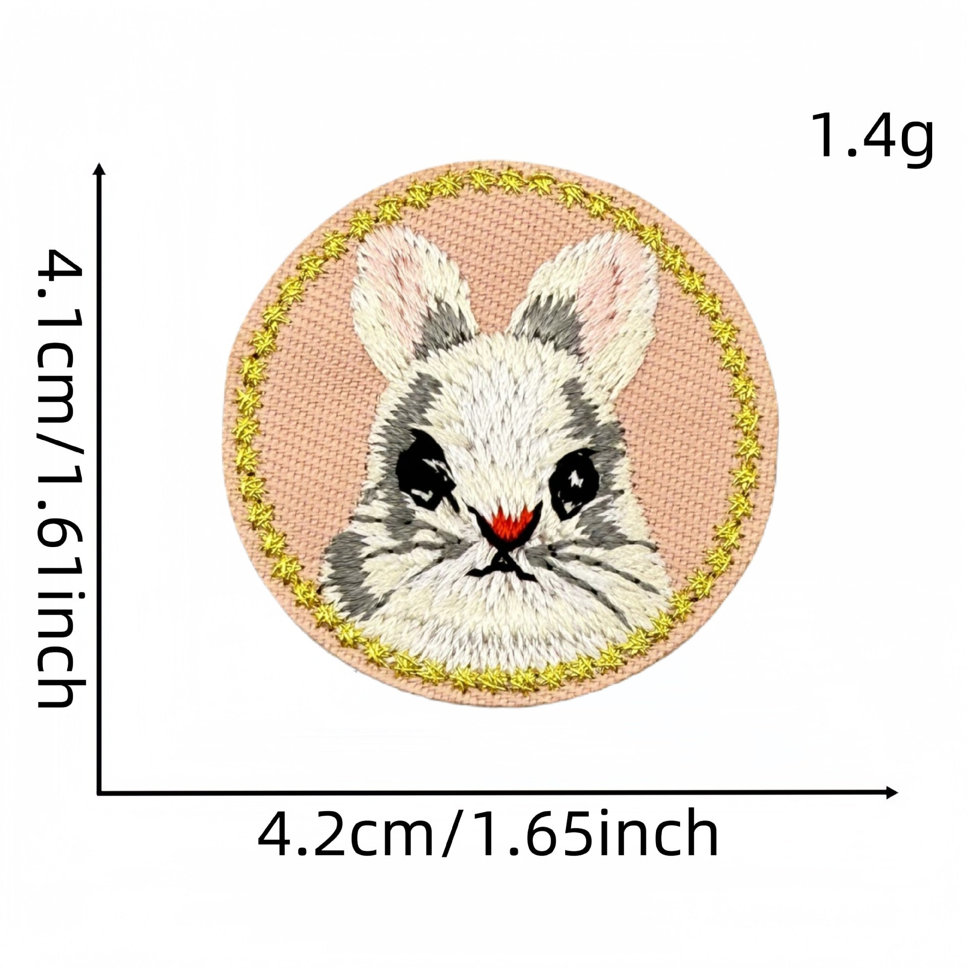 round animal face embroidered patches cat dog fox iron on