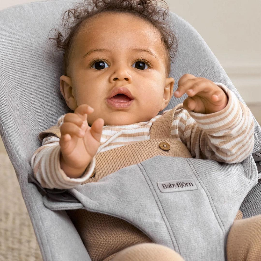 2026 BabyBjörn Bouncer Bliss Woven Mélange - Gris Clair