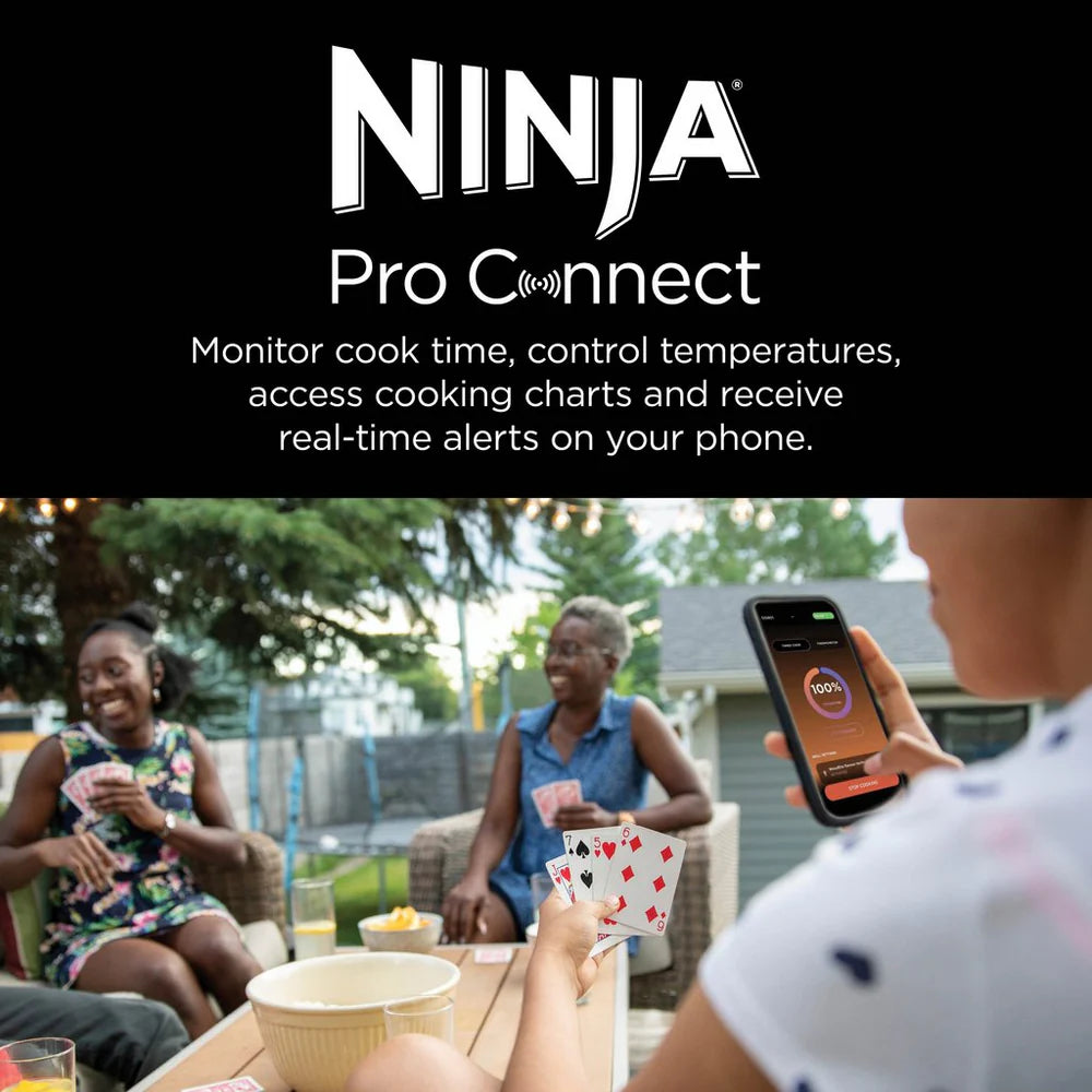 2026 Ninja Woodfire Pro Connect XL Barbecue et Fumoir Électrique avec Support et Housse