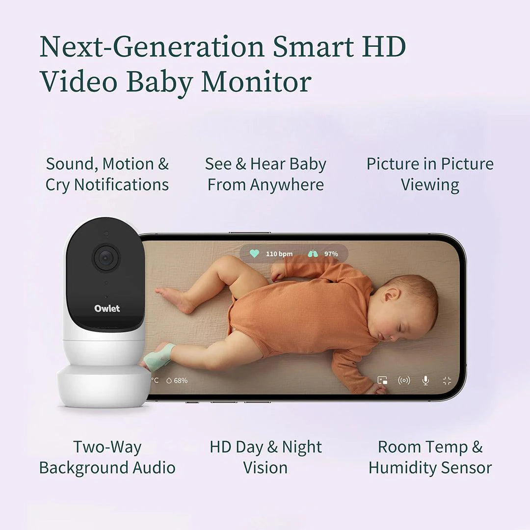 2026 Owlet Cam® 2 – Caméra Bébé HD 1080p avec Vision Nocturne, Audio Bidirectionnel et Capteurs de Température et Humidité
