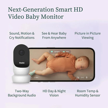 2026 Owlet Cam® 2 – Caméra Bébé HD 1080p avec Vision Nocturne, Audio Bidirectionnel et Capteurs de Température et Humidité