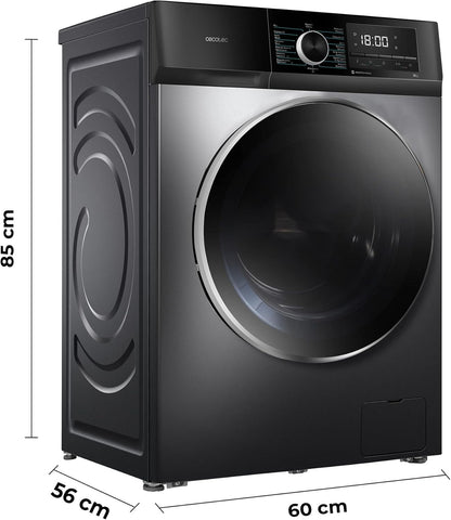 Cecotec Bolero Dresscode 10500 Inverter Steel A. Lave-linge 10 kg Steel, 1400 tr/min, Moteur Inverter Plus, Vapeur, Classe A.