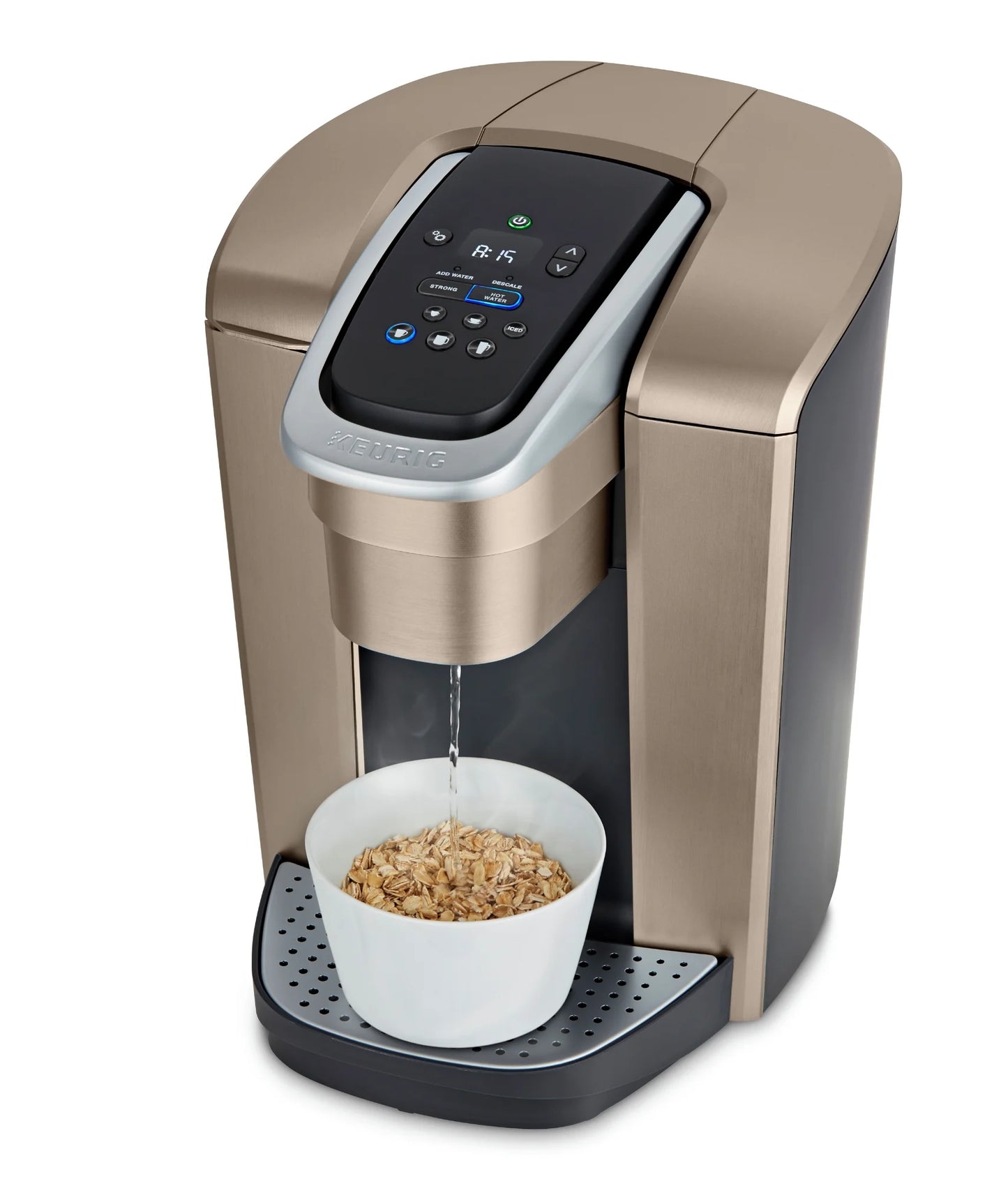 2026 Keurig K-Elite – Machine à Café à Dosettes K-Cup à Portion Unique, Finition Brossée Slate, Programmable pour Café Chaud et Glacé