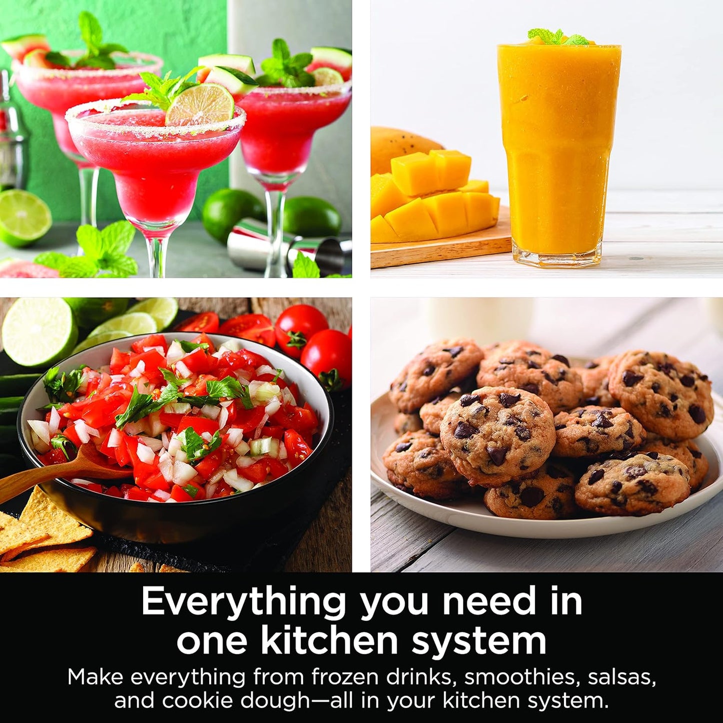2026 Ninja Mega Kitchen System, 1500W, Blender XL 72 oz et Robot Culinaire 8 Tasses avec (2) Gobelets To-Go 16 oz, Technologie Total Crushing - Smoothies, Glace Pilée, Purées, Pâte & Plus, Noir, BL770