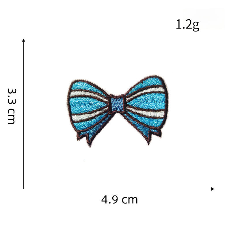 colorful bow tie embroidered patches multicolor design iron on