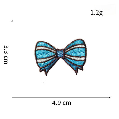 colorful bow tie embroidered patches multicolor design iron on