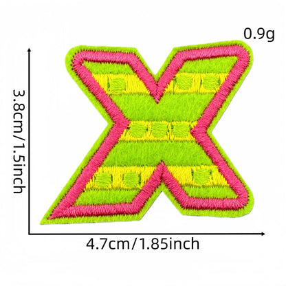colorful alphabet embroidered patches A to Z letter design iron on