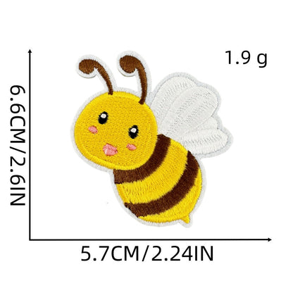 bee butterfly floral embroidered patches summer garden iron on