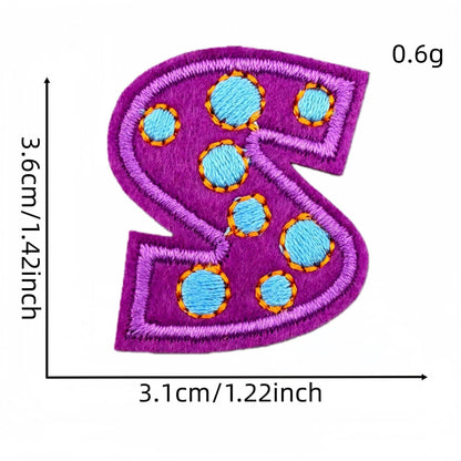colorful alphabet embroidered patches A to Z letter design iron on
