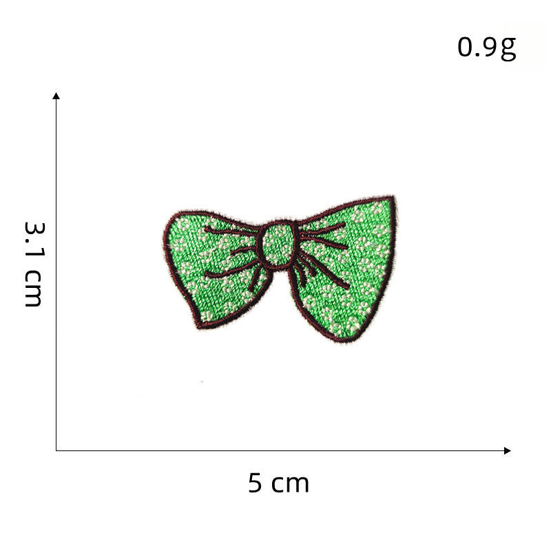 colorful bow tie embroidered patches multicolor design iron on