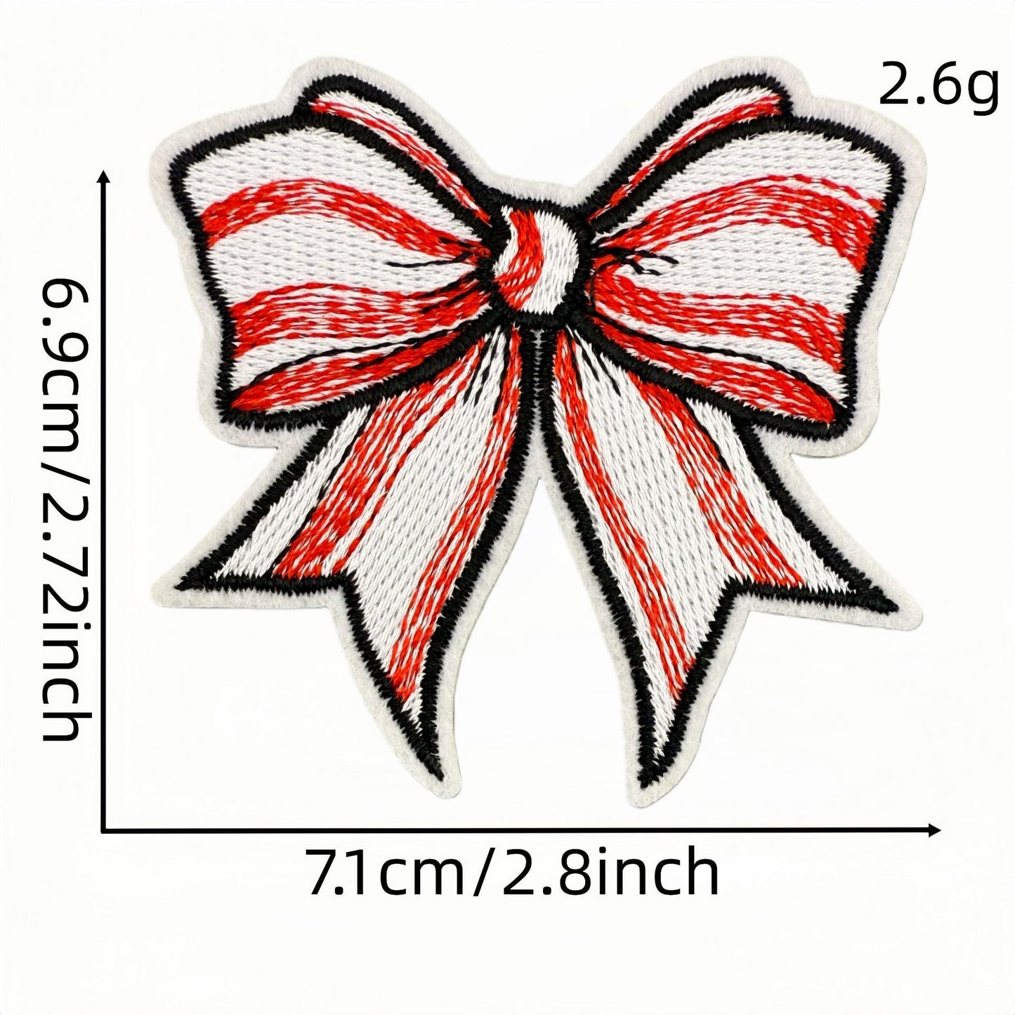 red bow embroidered patches iron on multicolor