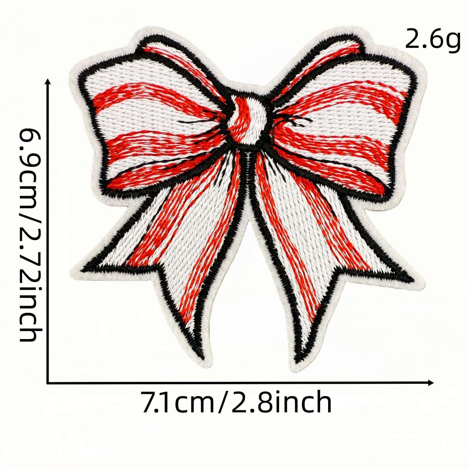 red bow embroidered patches iron on multicolor
