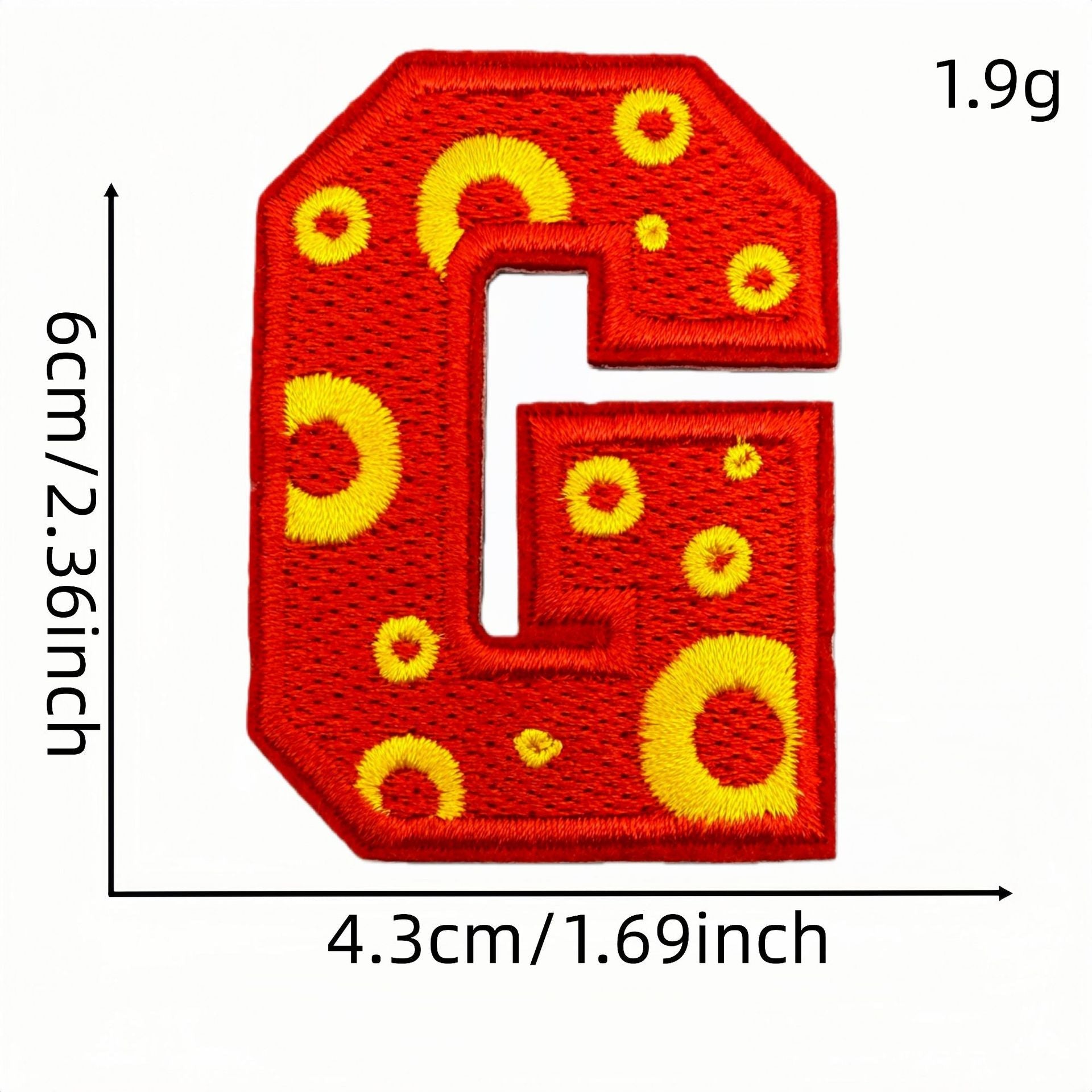 26 letter embroidered patches polka dot pattern A to Z iron on