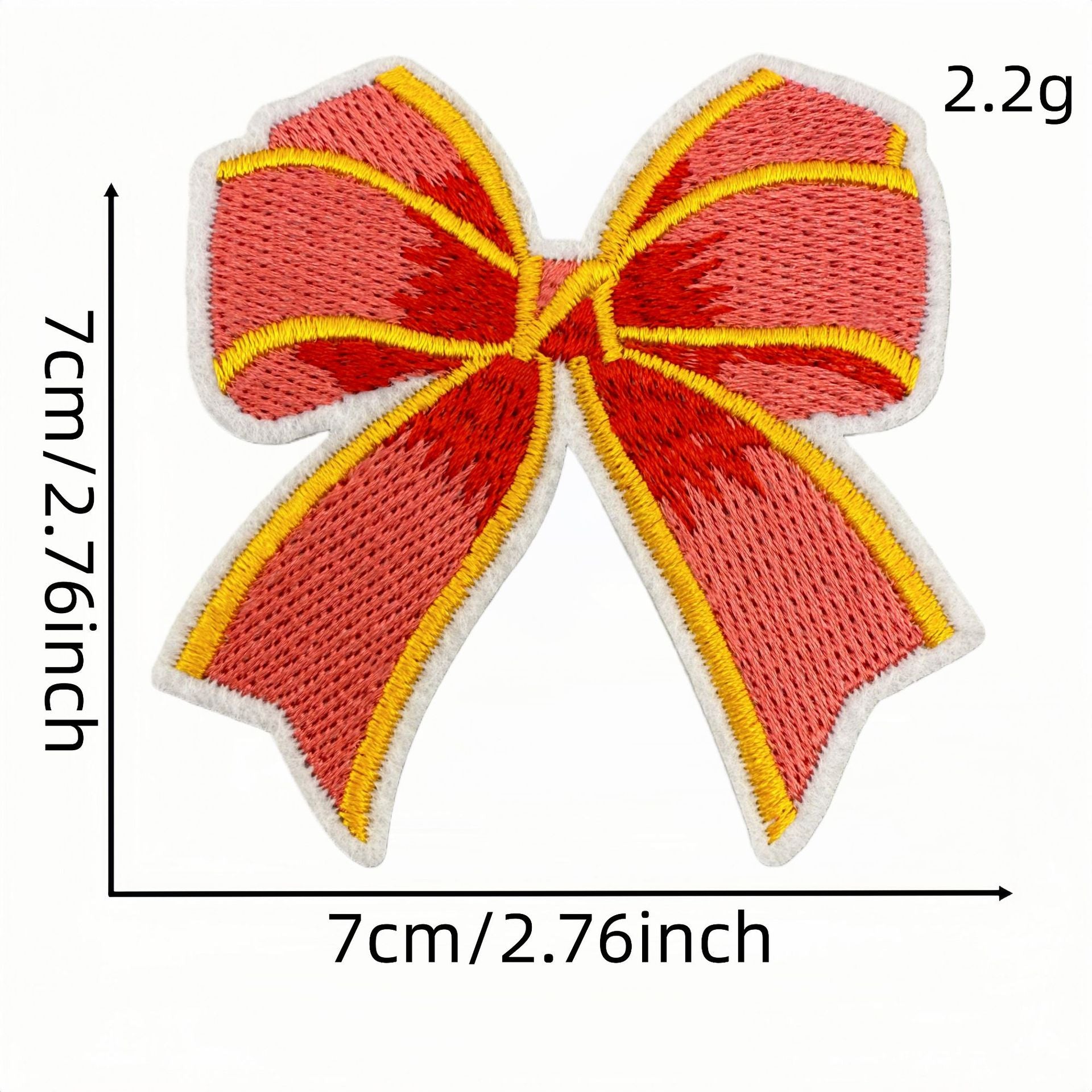 red bow embroidered patches iron on multicolor