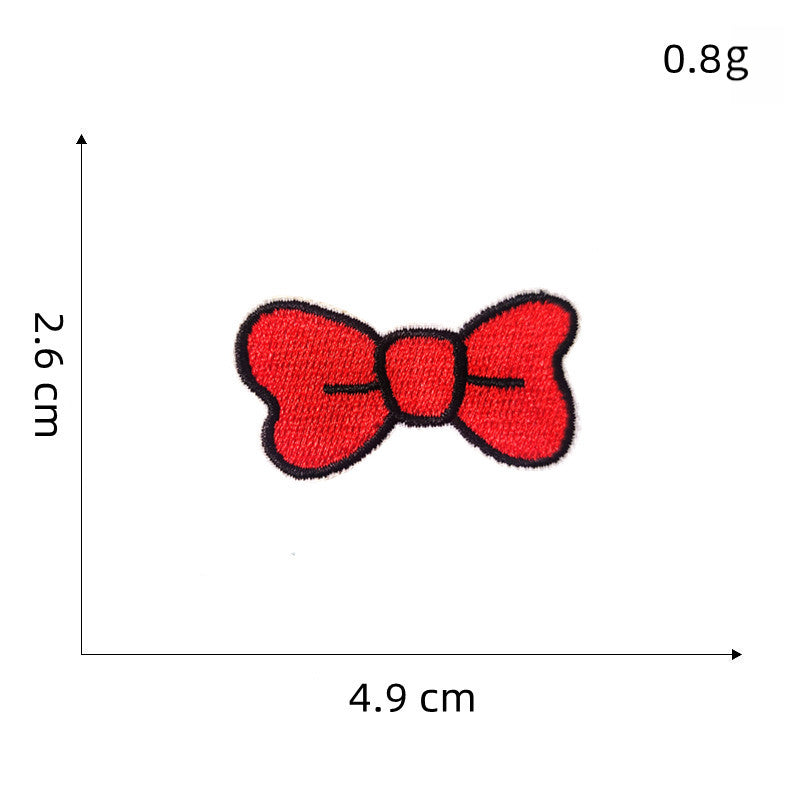 colorful bow tie embroidered patches multicolor design iron on