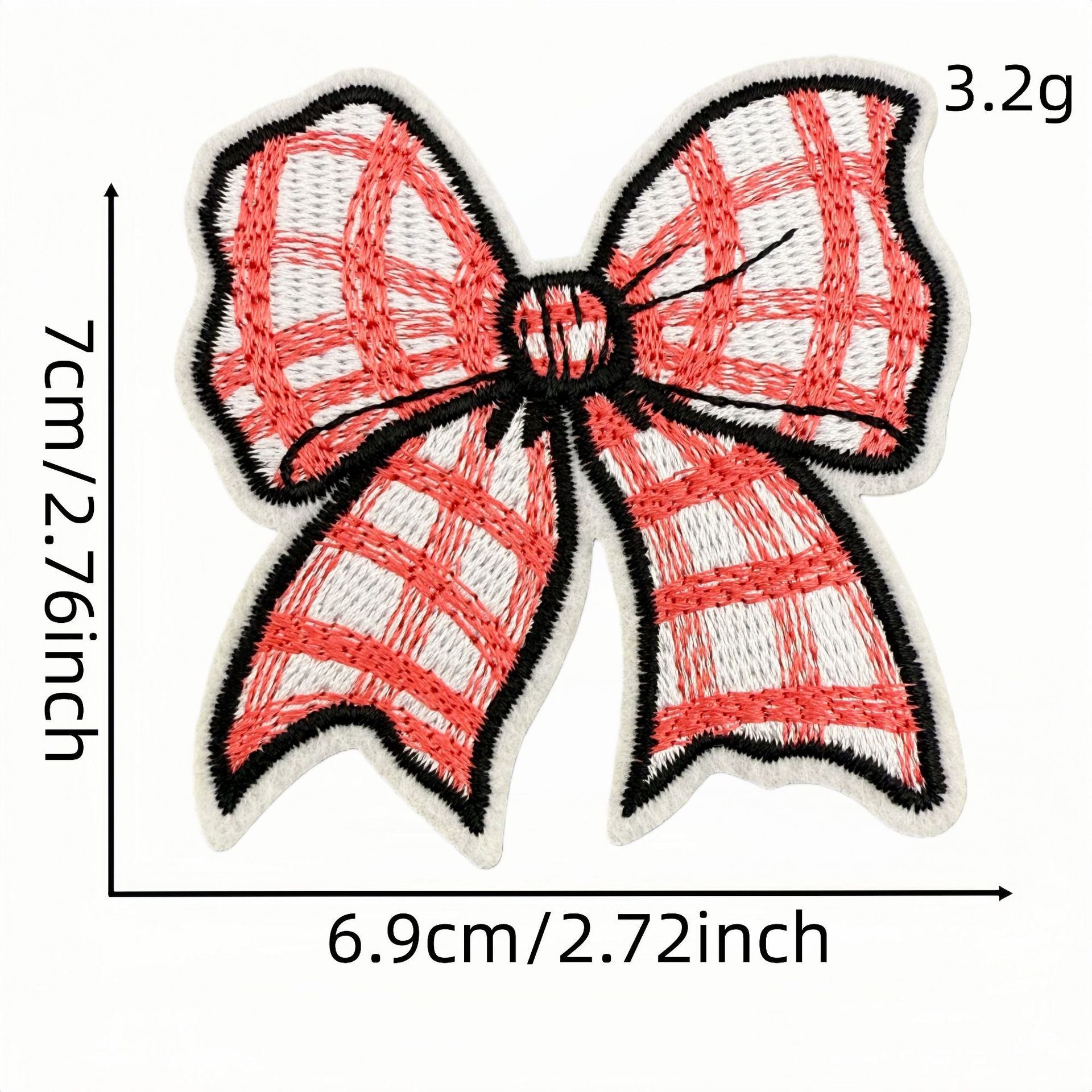 red bow embroidered patches iron on multicolor