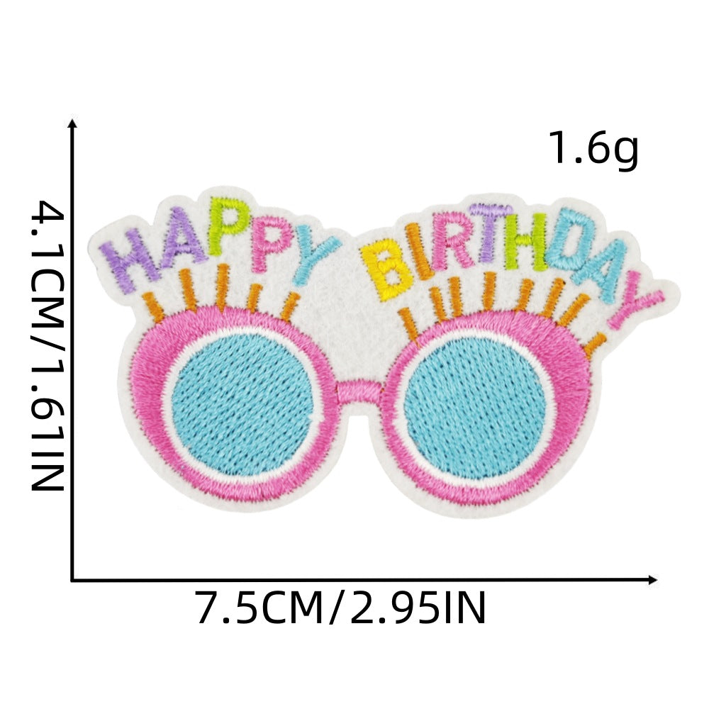 birthday party embroidered patches celebration theme iron on