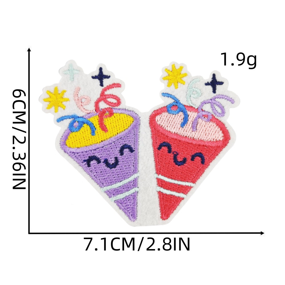 birthday party embroidered patches celebration theme iron on