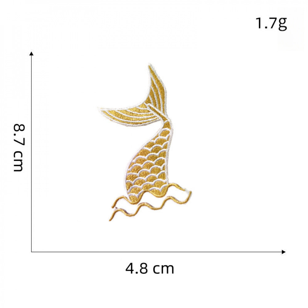mermaid tail embroidered patches colorful ocean peel and stick