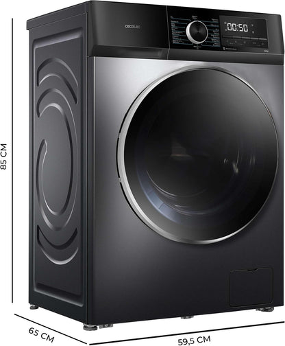 Cecotec Bolero Dresscode 10500 Inverter Steel A. Lave-linge 10 kg Steel, 1400 tr/min, Moteur Inverter Plus, Vapeur, Classe A.