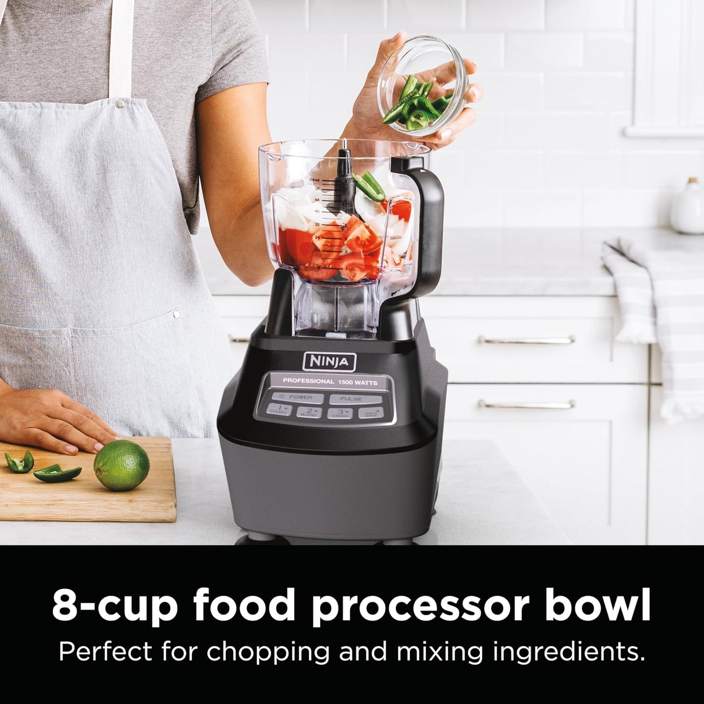 2026 Ninja Mega Kitchen System, 1500W, Blender XL 72 oz et Robot Culinaire 8 Tasses avec (2) Gobelets To-Go 16 oz, Technologie Total Crushing - Smoothies, Glace Pilée, Purées, Pâte & Plus, Noir, BL770