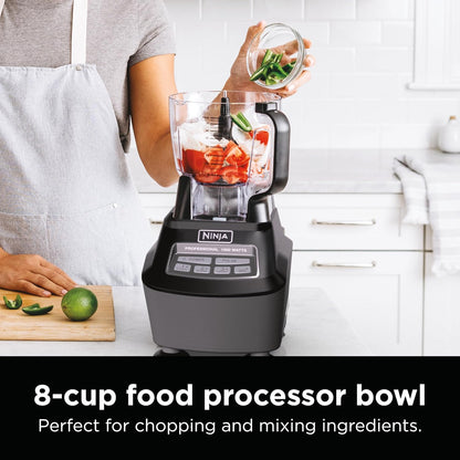 2026 Ninja Mega Kitchen System, 1500W, Blender XL 72 oz et Robot Culinaire 8 Tasses avec (2) Gobelets To-Go 16 oz, Technologie Total Crushing - Smoothies, Glace Pilée, Purées, Pâte & Plus, Noir, BL770