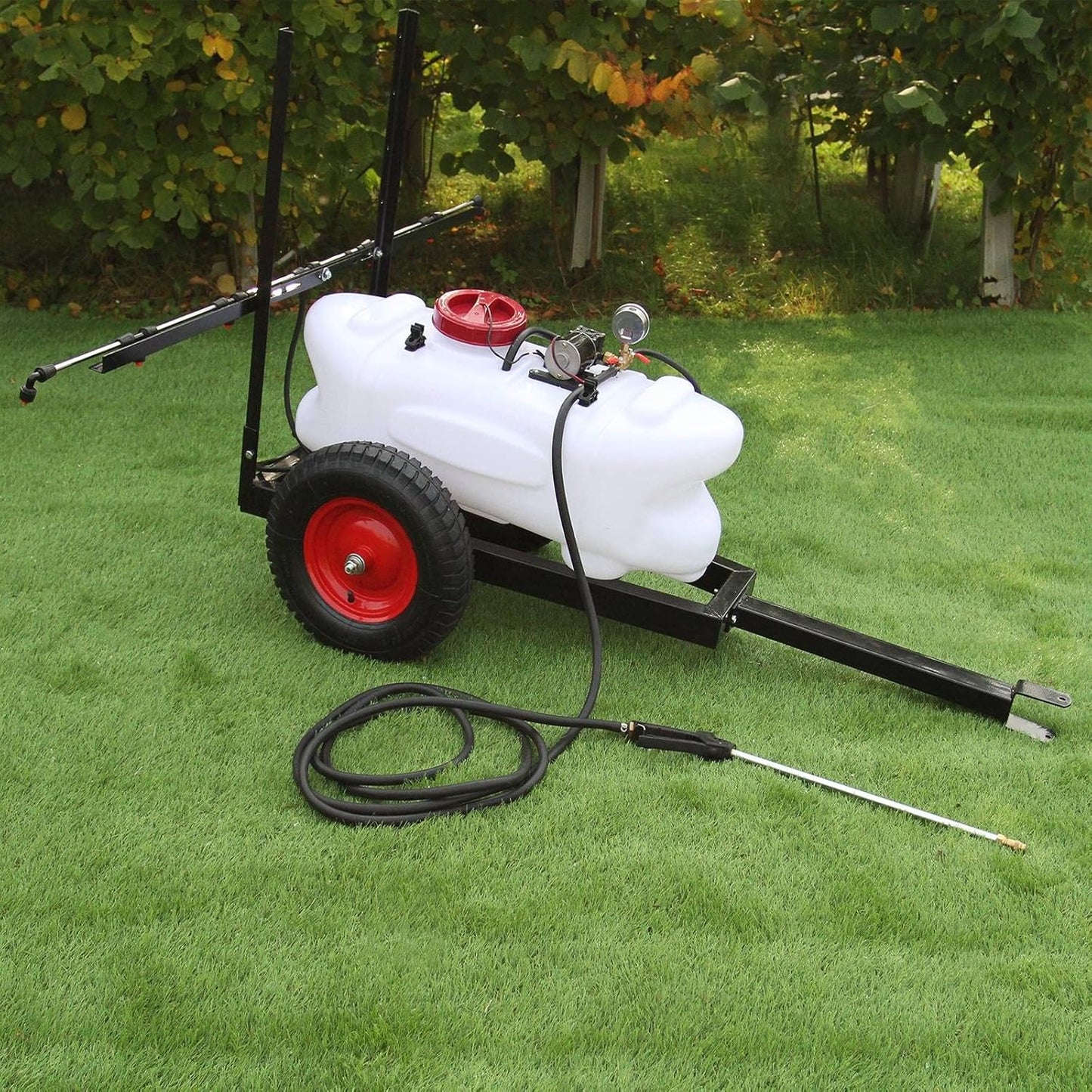 Pulvéristeur pour Quad VTT 60L avec Remorque Maxblast 12V Buses de Flèche Pulvérisation et Accessoires Fertilisants Pesticides Agriculture