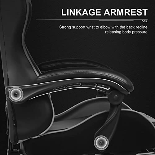Chaise de jeu GTPLAYER 2026, chaise d'ordinateur avec repose-pieds et soutien lombaire, hauteur réglable
