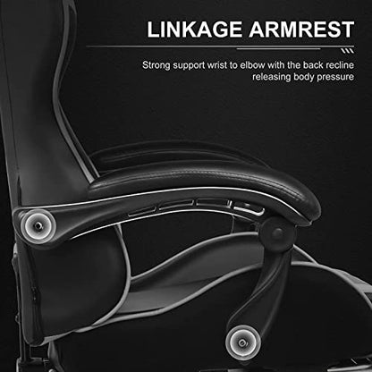 Chaise de jeu GTPLAYER 2026, chaise d'ordinateur avec repose-pieds et soutien lombaire, hauteur réglable