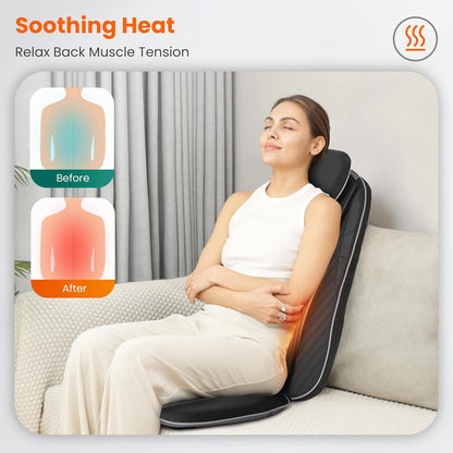 2026 Coussin de Massage Shiatsu Snailax avec Chaleur – Coussin de Fauteuil Massant pour Dos, Massage Kneading pour Maison et Bureau