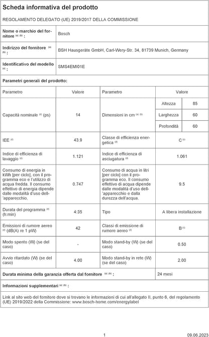 2026 Bosch SMS4EMI01E – Lave-Vaisselle Série 4, 14 Couverts, Silence Plus 42 dB, Inox, Édition Limitée