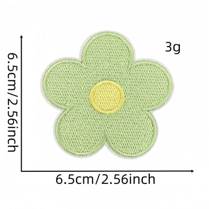 pastel flower embroidered patches peel and stick self adhesive