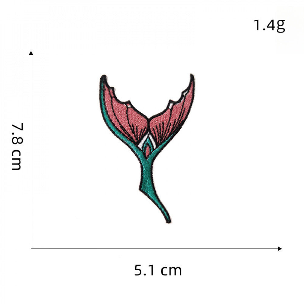 mermaid tail embroidered patches colorful ocean peel and stick