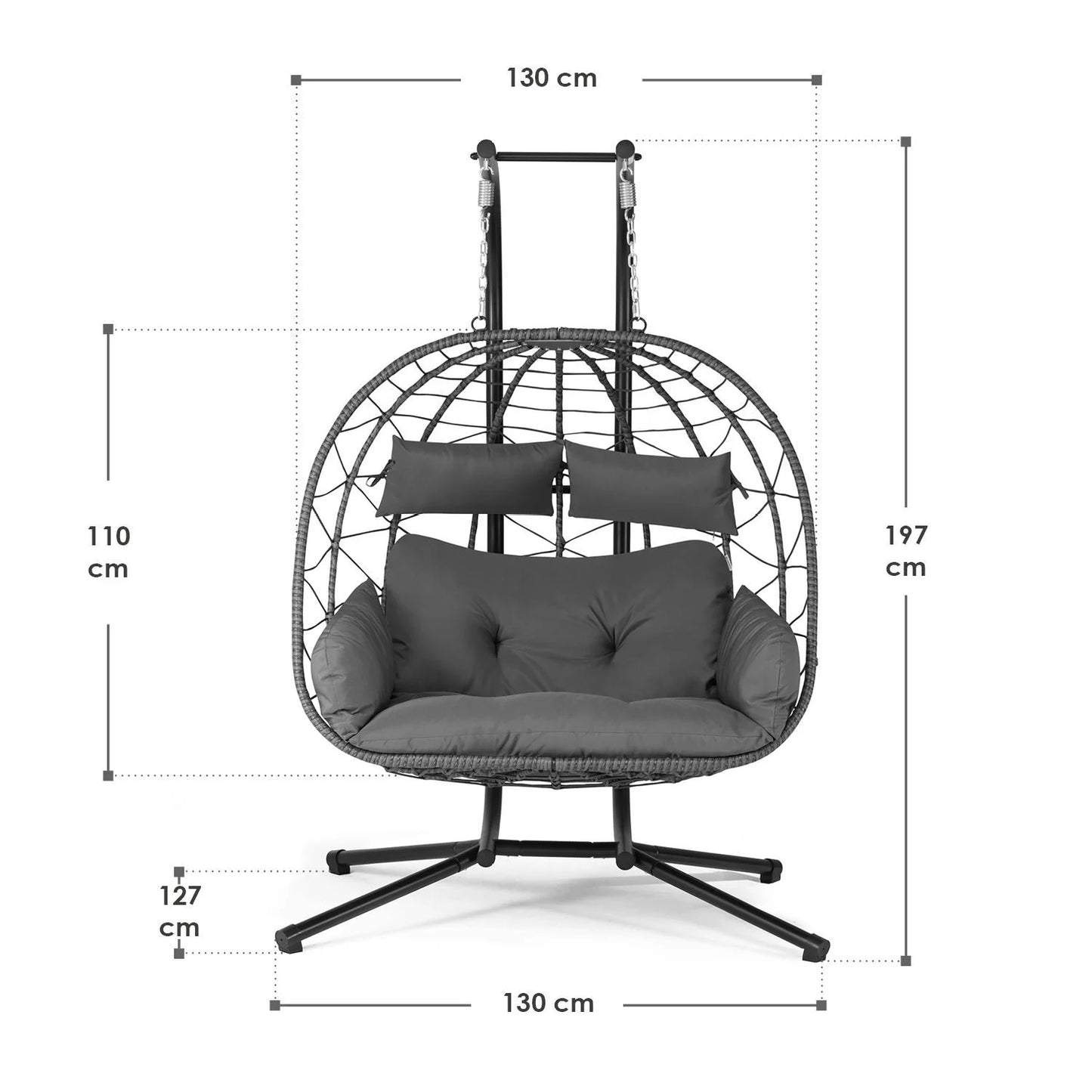 Fauteuil suspendu double en polyrotin Aria 2026