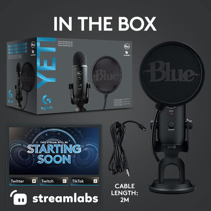 2026 Logitech for Creators Microphone USB Blue Yeti (Noir)
