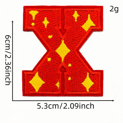 26 letter embroidered patches polka dot pattern A to Z iron on