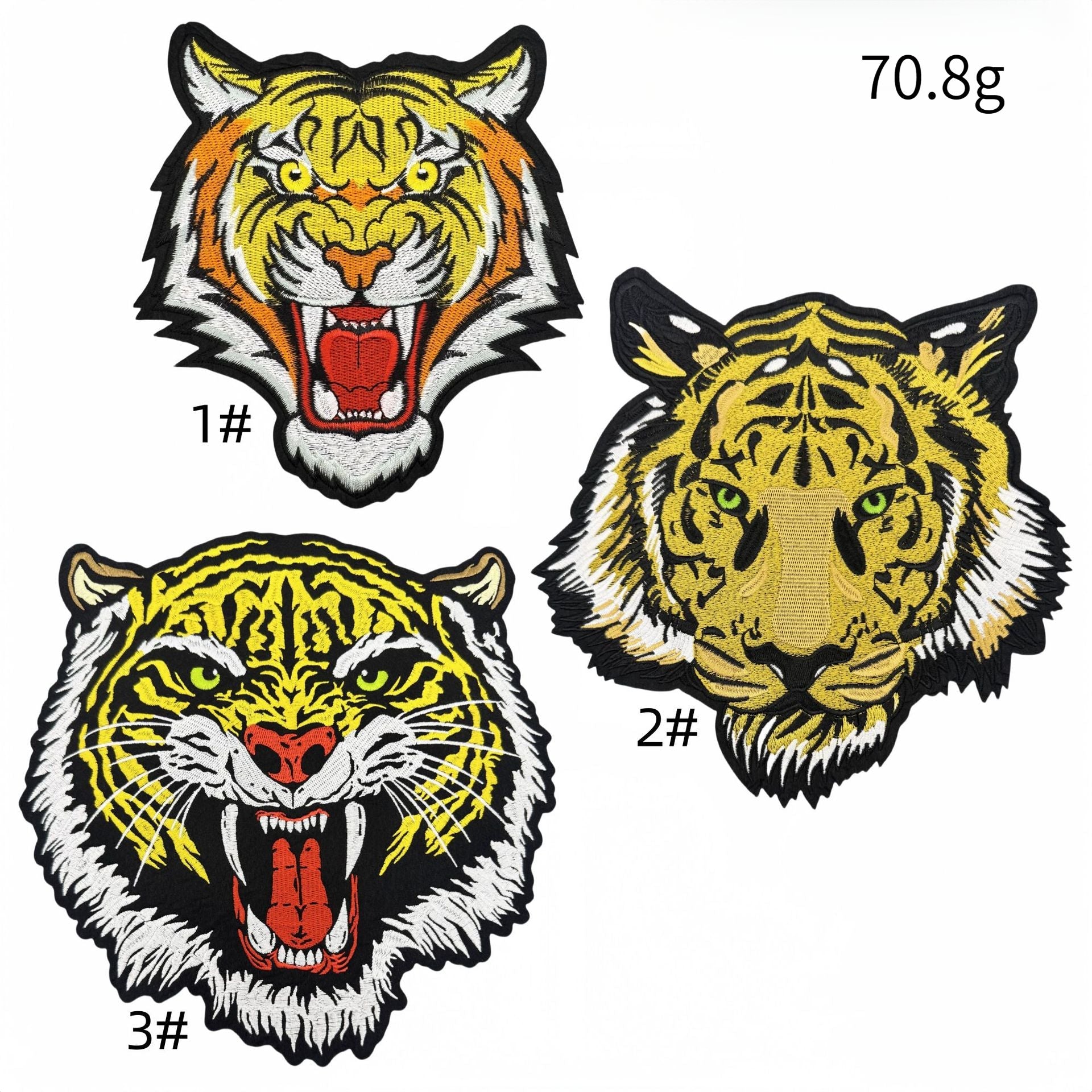 tiger head embroidered patches large animal design iron on