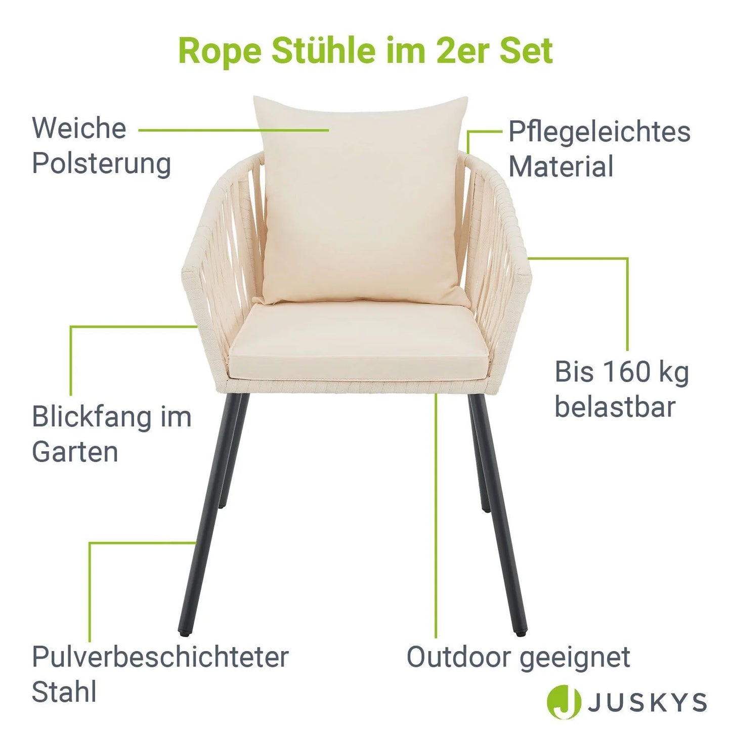 Ensemble de 2 chaises en corde 2026