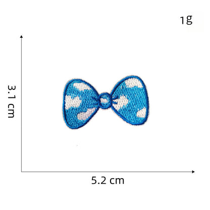 colorful bow tie embroidered patches multicolor design iron on