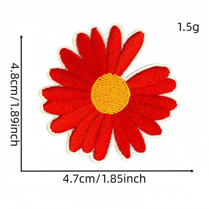 colorful daisy embroidered patches peel and stick self adhesive