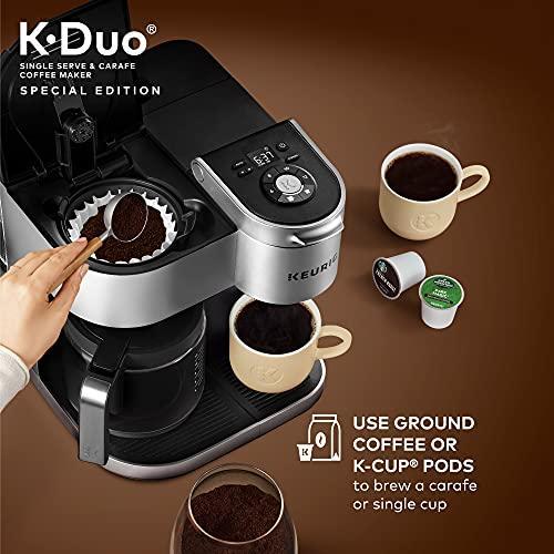 2026 Keurig K-Duo Édition Spéciale – Machine à Café Tasse & Carafe, Finition Argentée, Brassage Fort, Édition Limitée