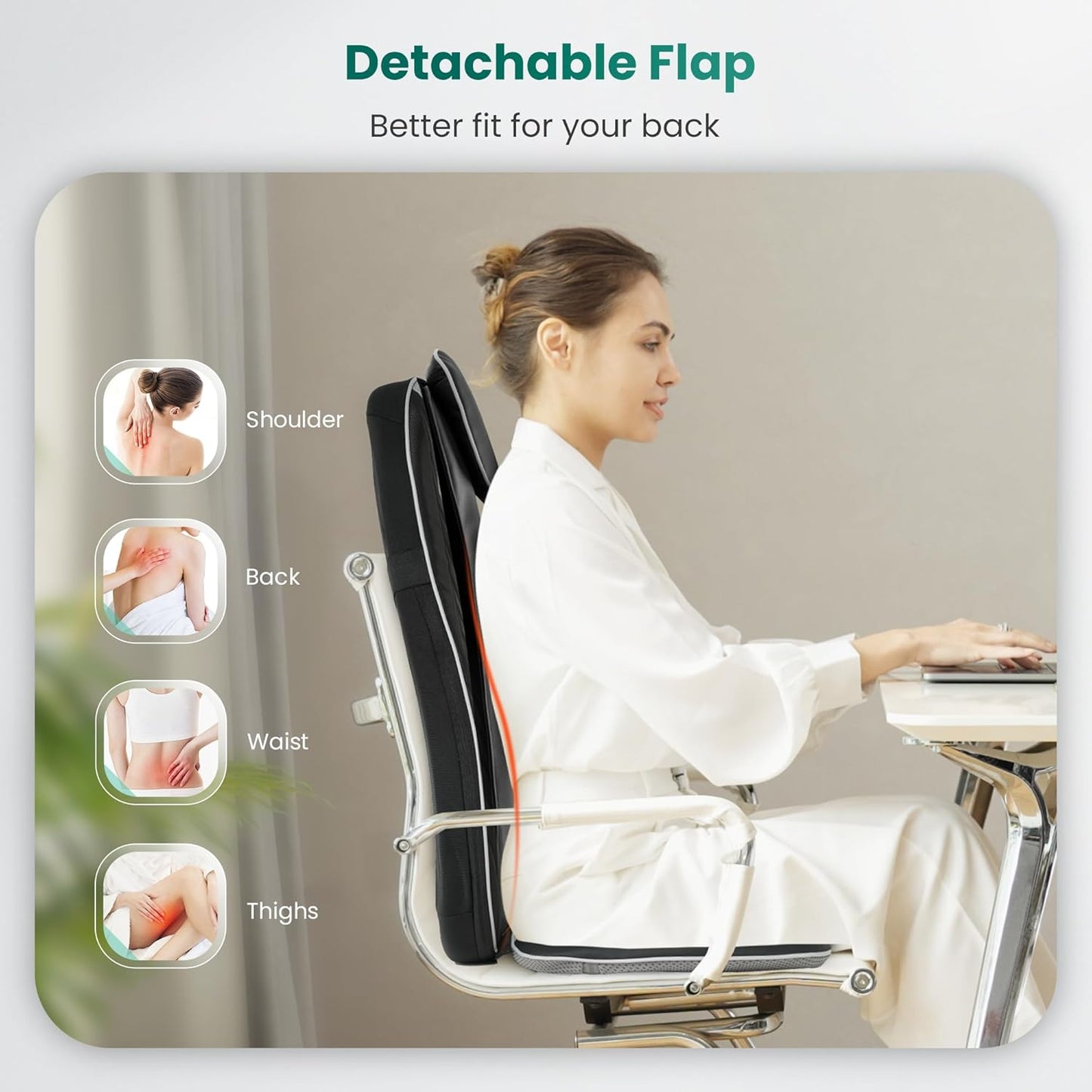 2026 Coussin de Massage Shiatsu Snailax avec Chaleur – Coussin de Fauteuil Massant pour Dos, Massage Kneading pour Maison et Bureau