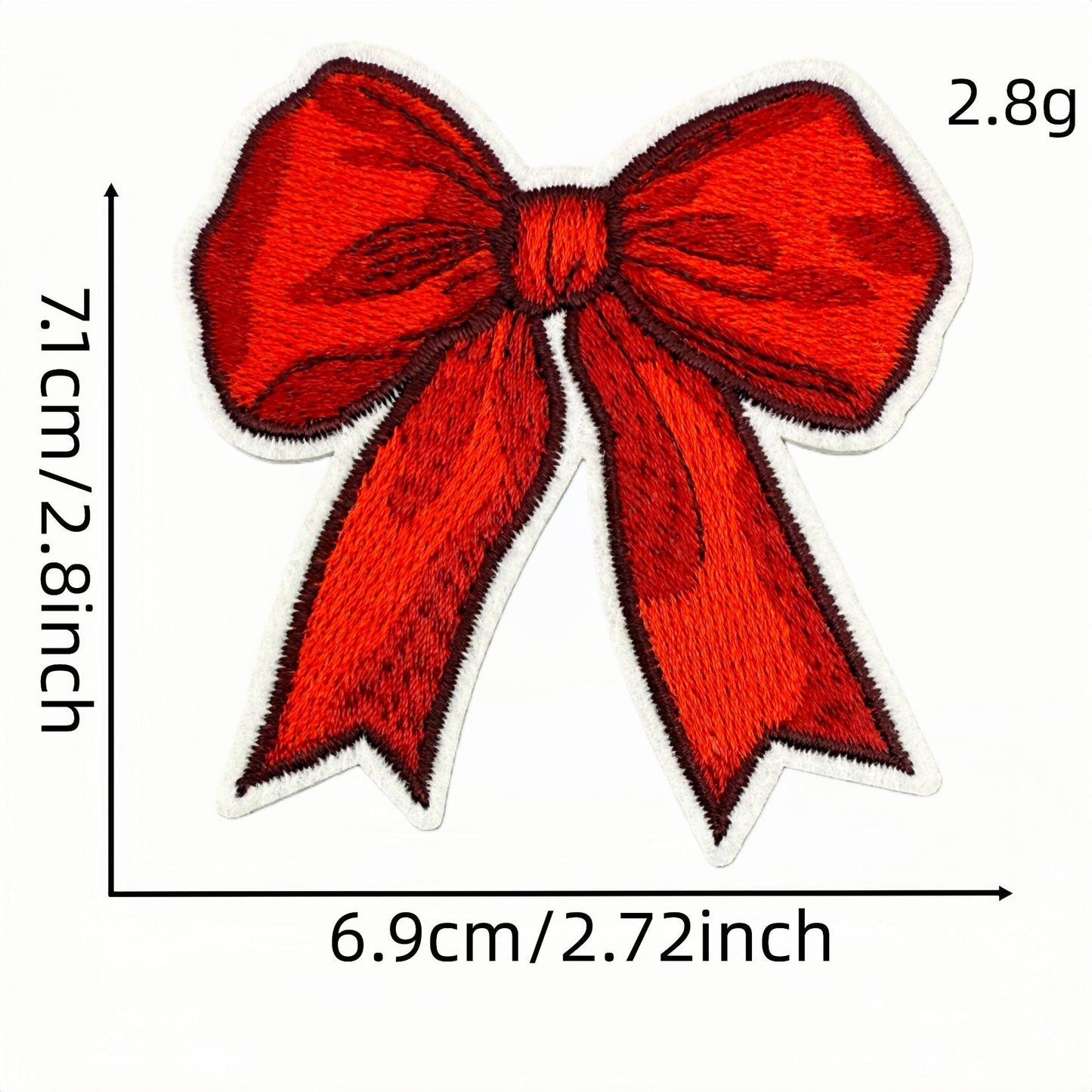 red bow embroidered patches iron on multicolor