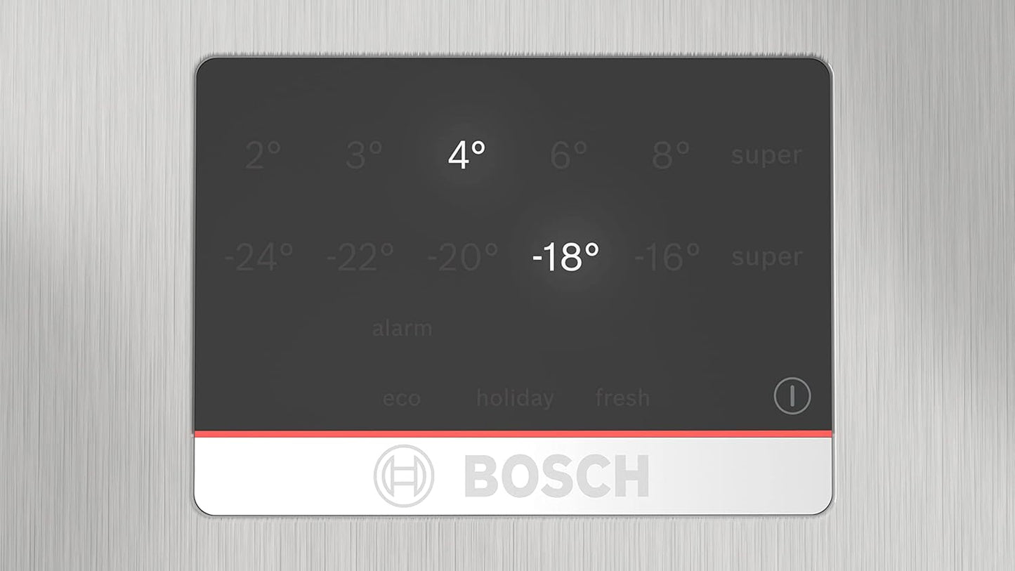 Bosch KGN367LDF- Série 4, Réfrigérateur combiné pose-libre,186 x 60 cm, Inox