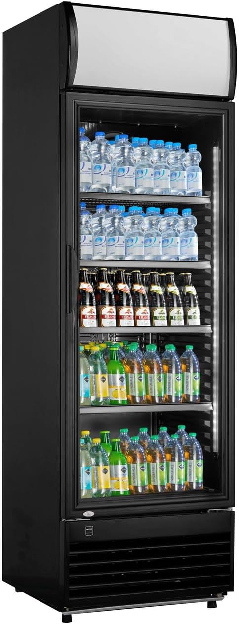 METRO Professional Réfrigérateur à Boissons GSC2360B, Acier/Verre, 62 x 63.6 x 175.3 cm, 347 L, avec Serrure, Noir