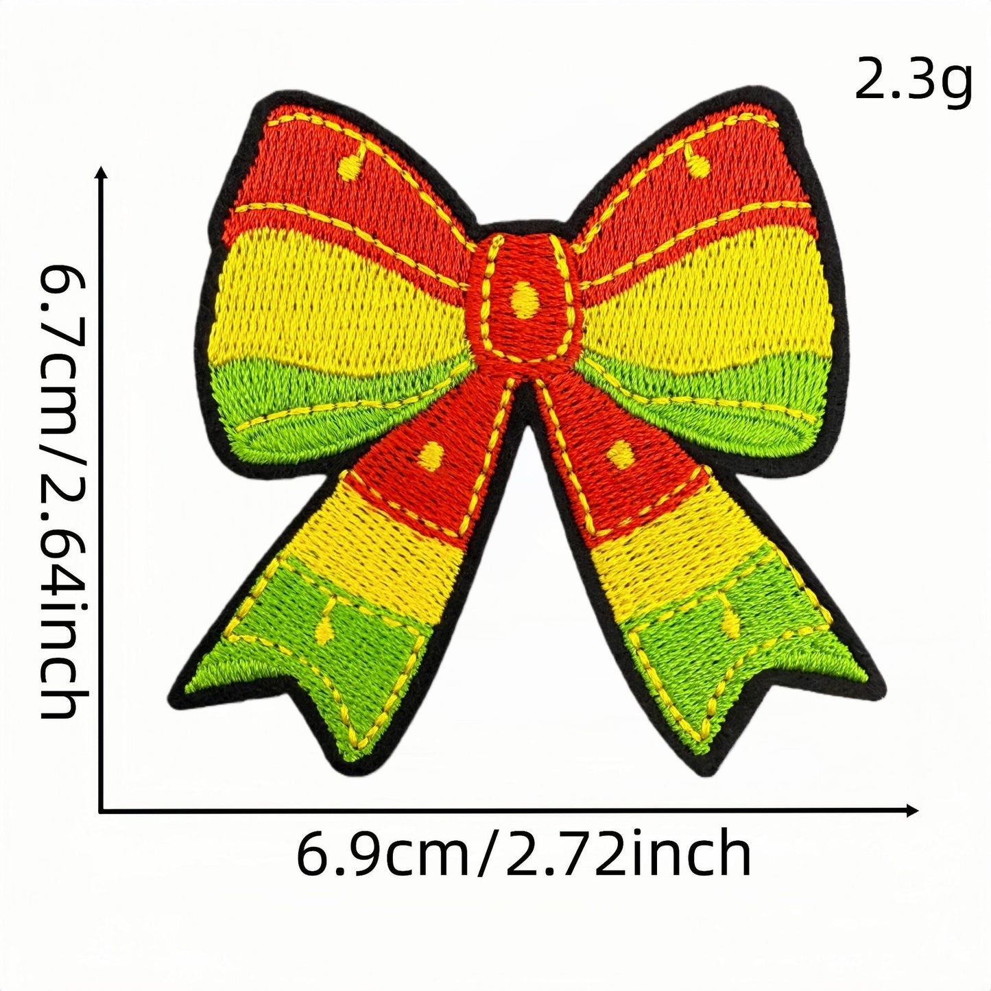 bow embroidered patches iron on multicolor