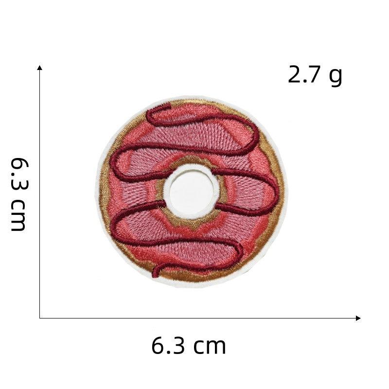 donut embroidered patches sweet food design iron on