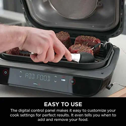 2026 Ninja FG551 Foodi Smart XL Grill d’Intérieur 6-en-1 avec Friteuse à Air 4 Quart – Finition Acier Inoxydable